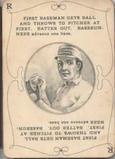1911 Game Card 1st Baseman Gets Ball